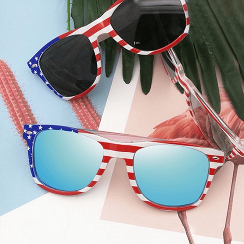 Unisex Patriotic Polarspex 80-talls Retro Trendy Stilige Solbriller