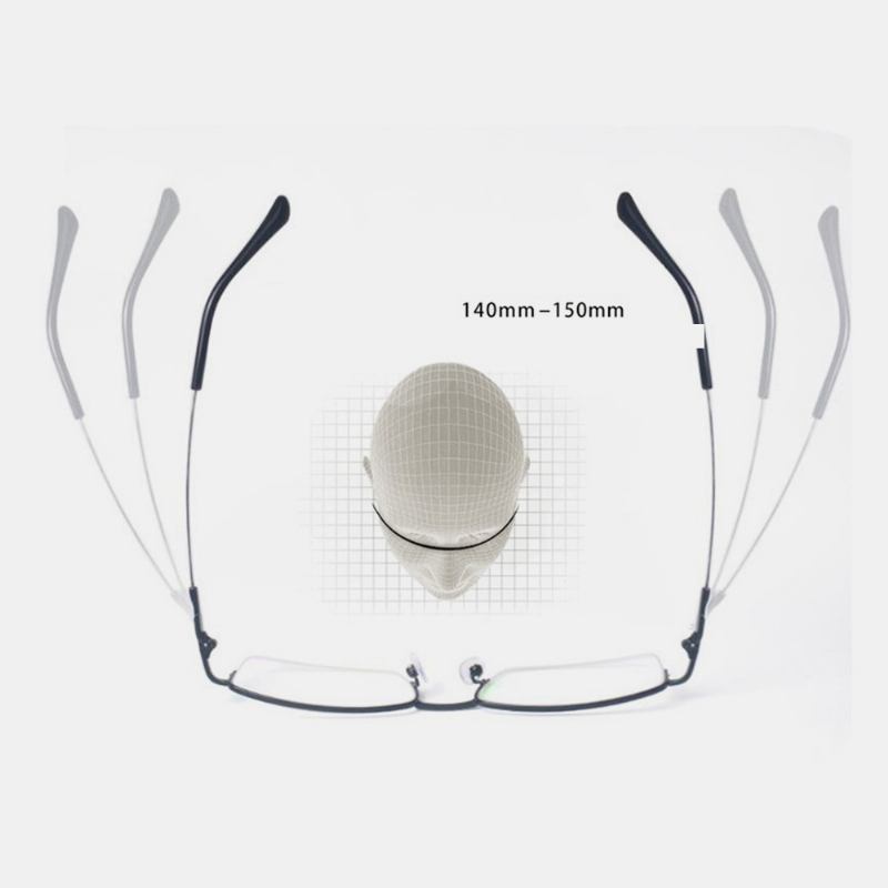 Unisex Sammenleggbar Halvramme Anti-blått Lys Dual-use Intelligent Zoom Multi-focus Fargeskiftende Lesebriller Presbyopiske Briller