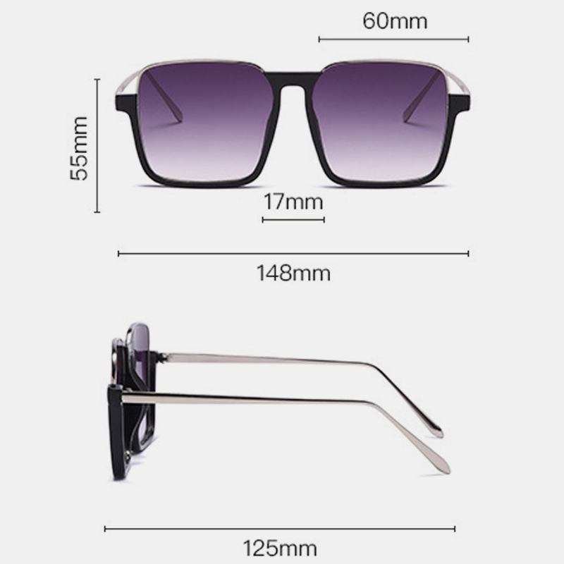 Unisex Square Frame Half Frame Anti-blue Light Anti-uv Solbriller