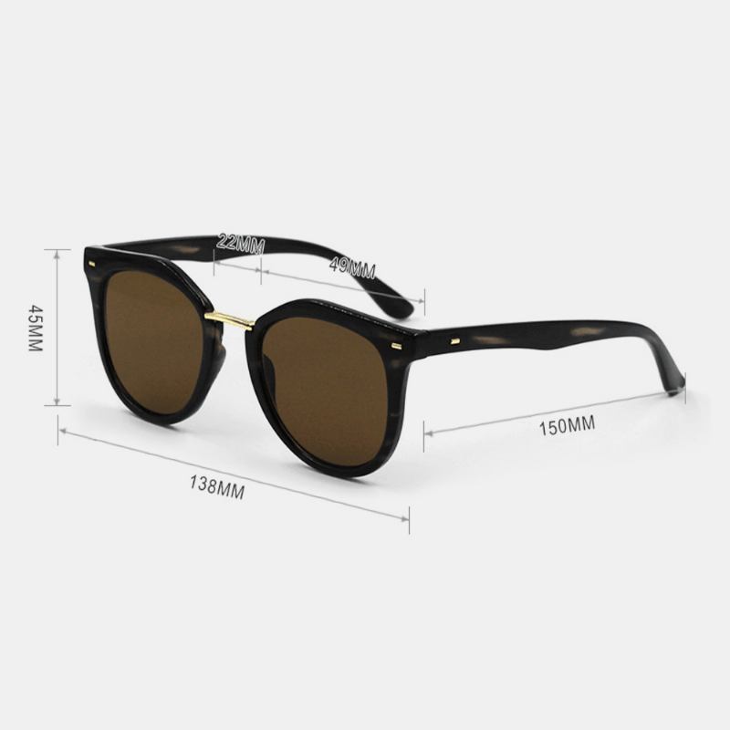 Unisex Tortoiseshell Square Full Frame Mote Uv-beskyttelse Solbriller