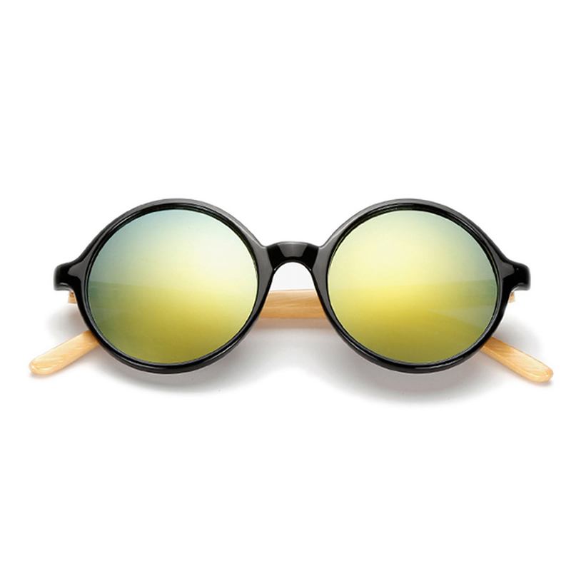 Unisex Vintage Retro Rund Uv400 Solbrille Håndlagde Benskjermer Brillebriller