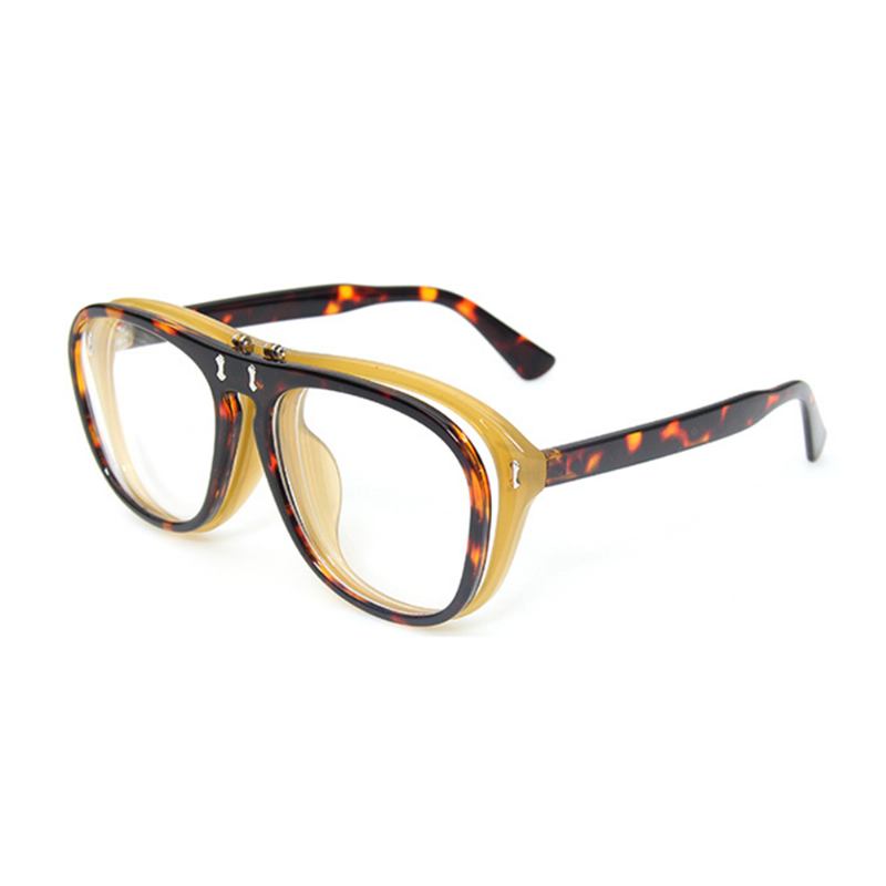 Uv400 Unisex Retro Personality Metal Frame Flip Solbriller