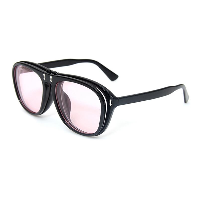 Uv400 Unisex Retro Personality Metal Frame Flip Solbriller