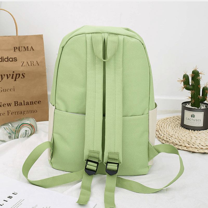 4 Stk Canvas Preppy Multifunksjons Kombinasjonsveske Tote Stor Kapasitet Ryggsekk Crossbody Clutch Lommebok