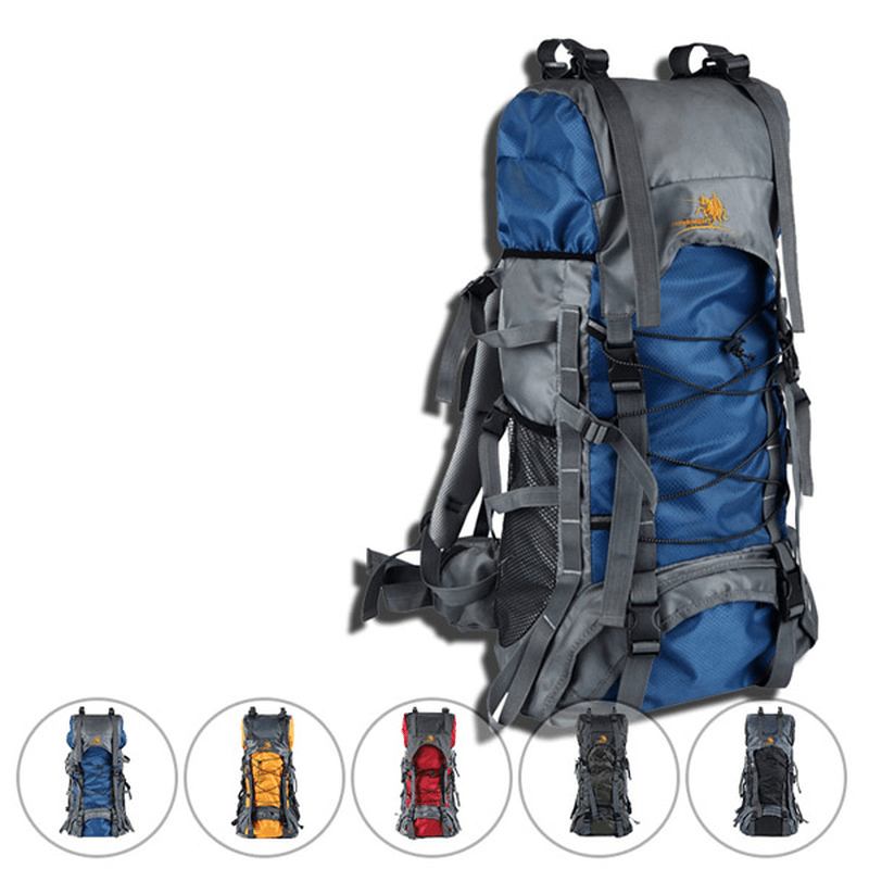 60l Outdoor Trekking Ryggsekk Vanntett Nylon Reiseveske Camping Bag