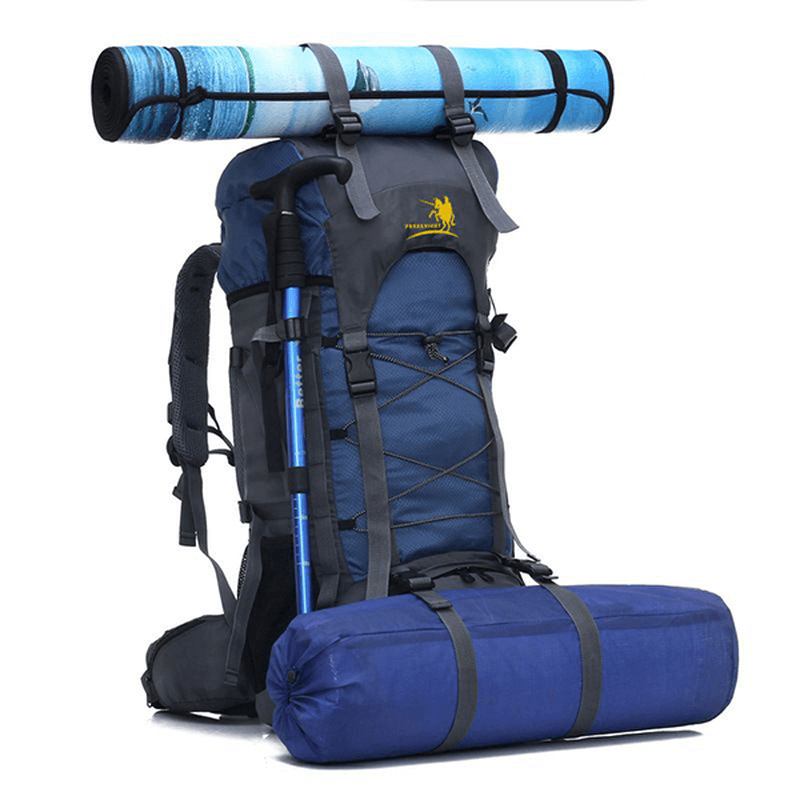 60l Outdoor Trekking Ryggsekk Vanntett Nylon Reiseveske Camping Bag