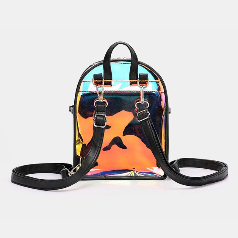 Kvinner 2 Stk Transparent Jelly Multi-carry Mini Ryggsekk Crossbody Veske Håndveske