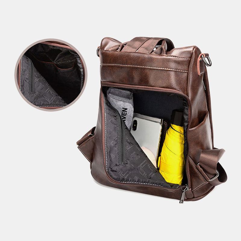 Kvinner Anti-theft Vanntett Myk Stor Kapasitet Ryggsekk Crossbody Veske