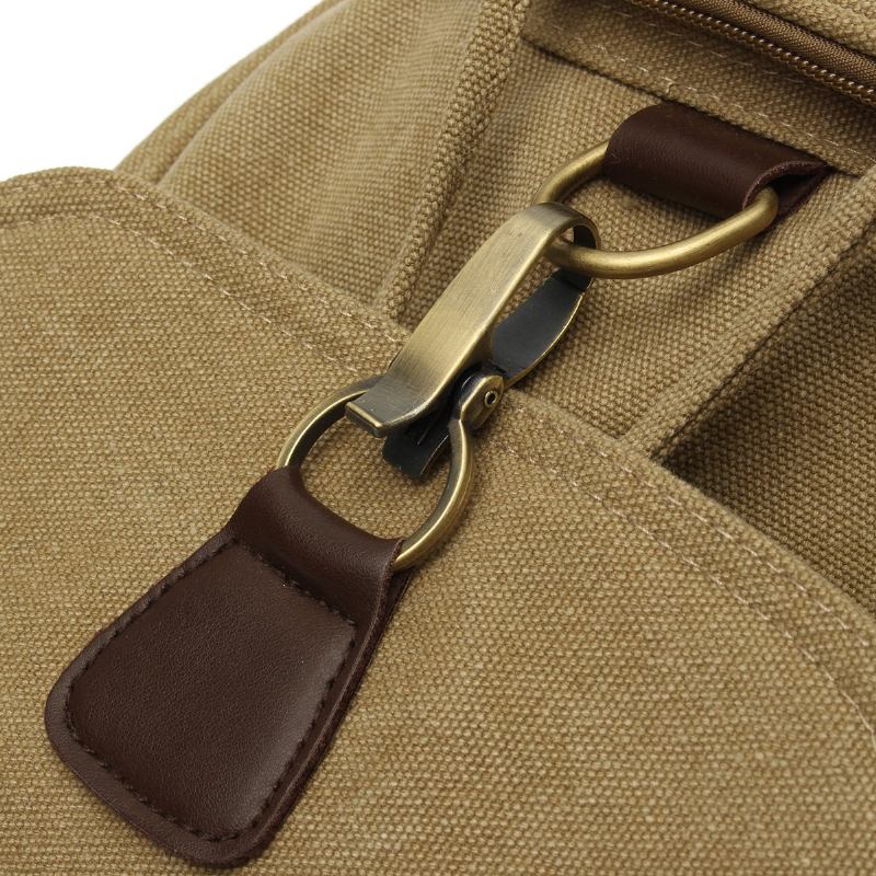 Kvinner Menn Canvas Travel Satchel Skulderveske Anti-theft Ryggsekk Skole Sekk Snøring