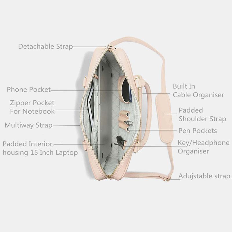 Kvinner Multi-carry Multifunksjon Ryggsekk Mote Uformell Stor Kapasitet 14 Tommers Bærbar Veske Skulderveske Crossbody Veske Håndveske