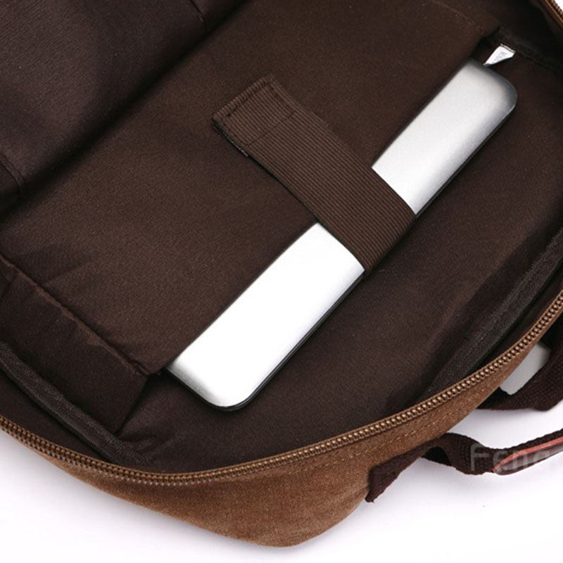 Menn Canvas Stor Kapasitet Multi-pocket Anti-theft Fritids Travel Veske Dataveske Ryggsekker