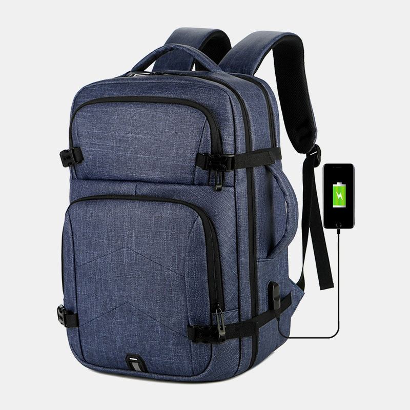 Menn Stor Kapasitet Vanntett Usb Lading 16 Tommers Laptop Veske Business Outdoor Handbag Ryggsekk