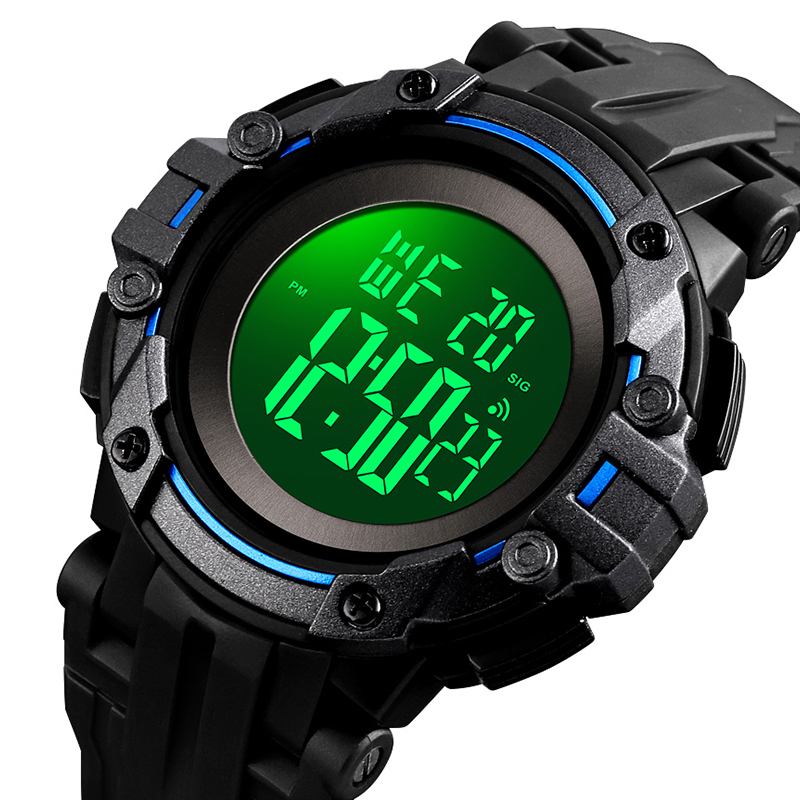 Alarm Chronograph Lysende 5atm Military Style Sports Herre Watch Digital Watch