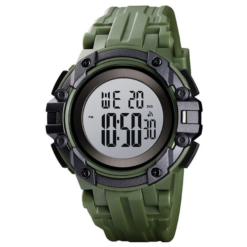 Alarm Chronograph Lysende 5atm Military Style Sports Herre Watch Digital Watch