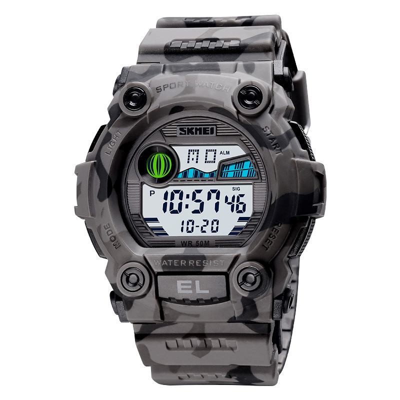 Chronograph Sport Herre Armbåndsur Lysende Display Vanntett Led Digital Watch