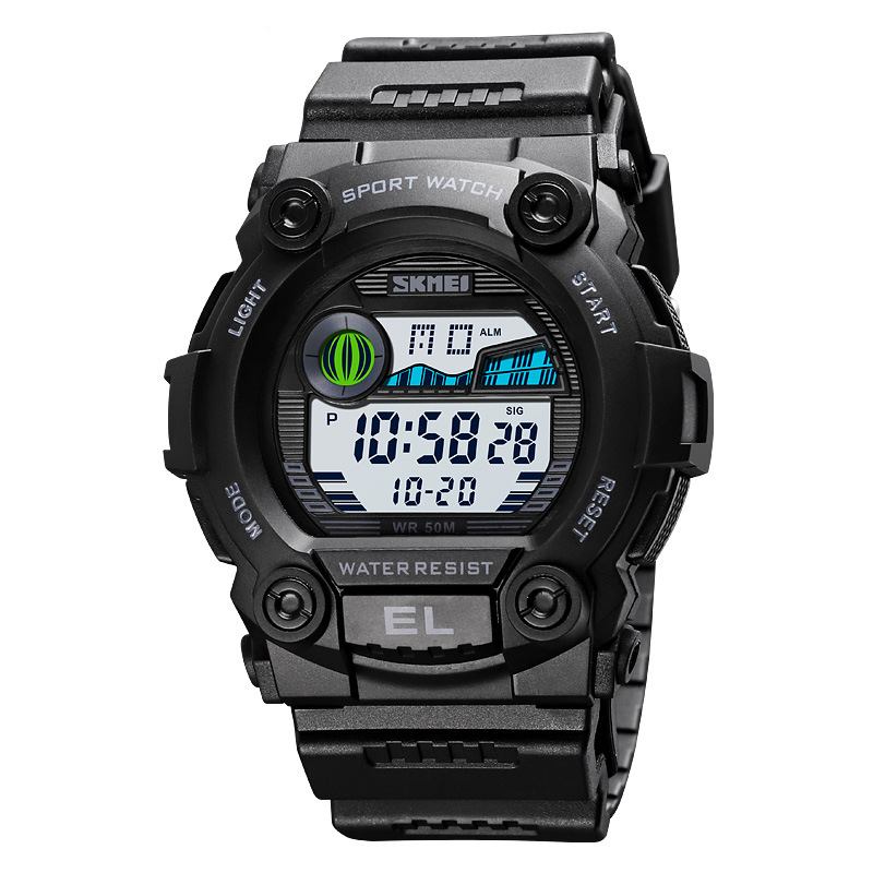 Chronograph Sport Herre Armbåndsur Lysende Display Vanntett Led Digital Watch