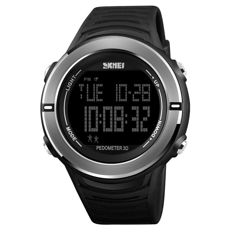 Digital Klokke Mannlig Mote Sport Multi-function Alarm Skritteller Armbåndsur