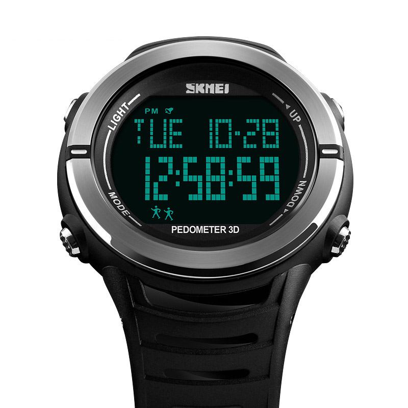 Digital Klokke Mannlig Mote Sport Multi-function Alarm Skritteller Armbåndsur