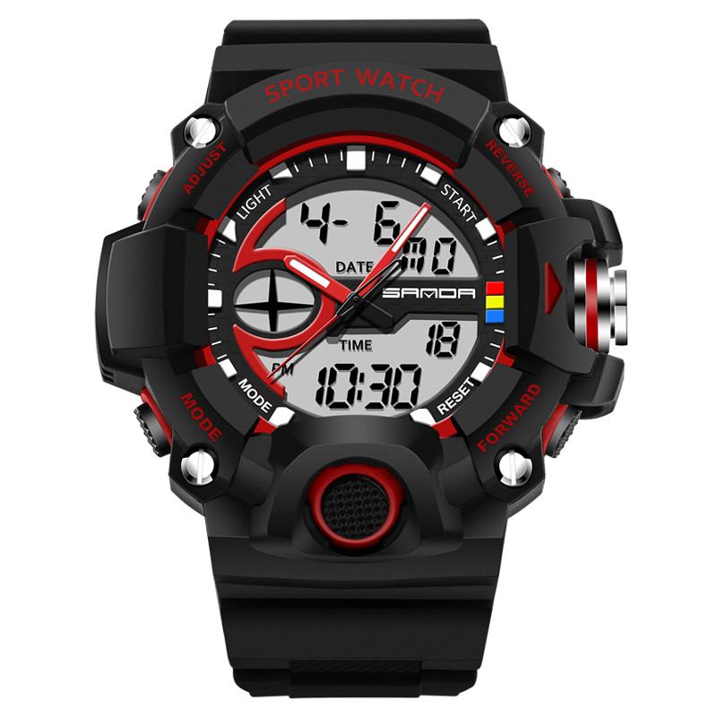 Dual Display Multi-function Sport Stoppeklokke Utendørs Mote Herre Digital Watch