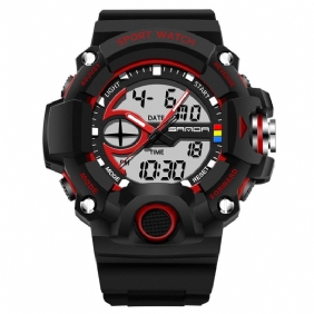 Dual Display Multi-function Sport Stoppeklokke Utendørs Mote Herre Digital Watch