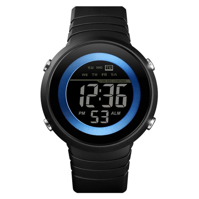 Enkelt Design Baklys Led 50m Vanntett Chronograph Week Digital Watch Herreklokke