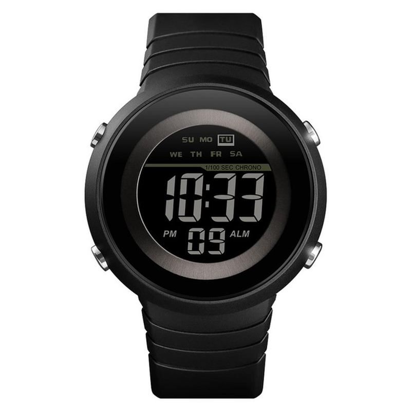 Enkelt Design Baklys Led 50m Vanntett Chronograph Week Digital Watch Herreklokke