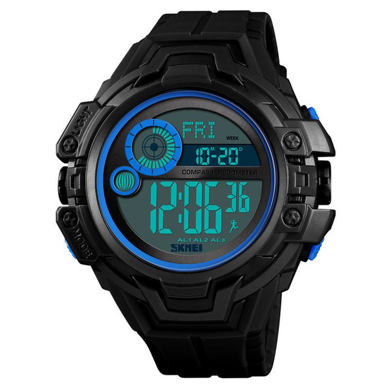 Kompass Kalorie Skritteller Chrono 5atm Outdoor Sports Herre Digital Watch