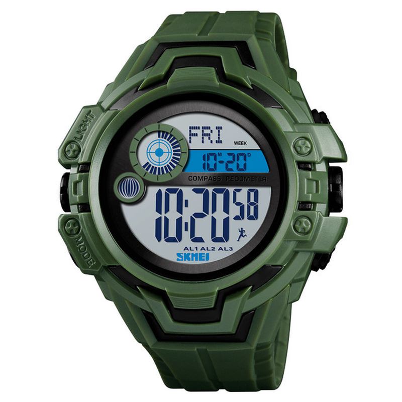 Kompass Kalorie Skritteller Chrono 5atm Outdoor Sports Herre Digital Watch