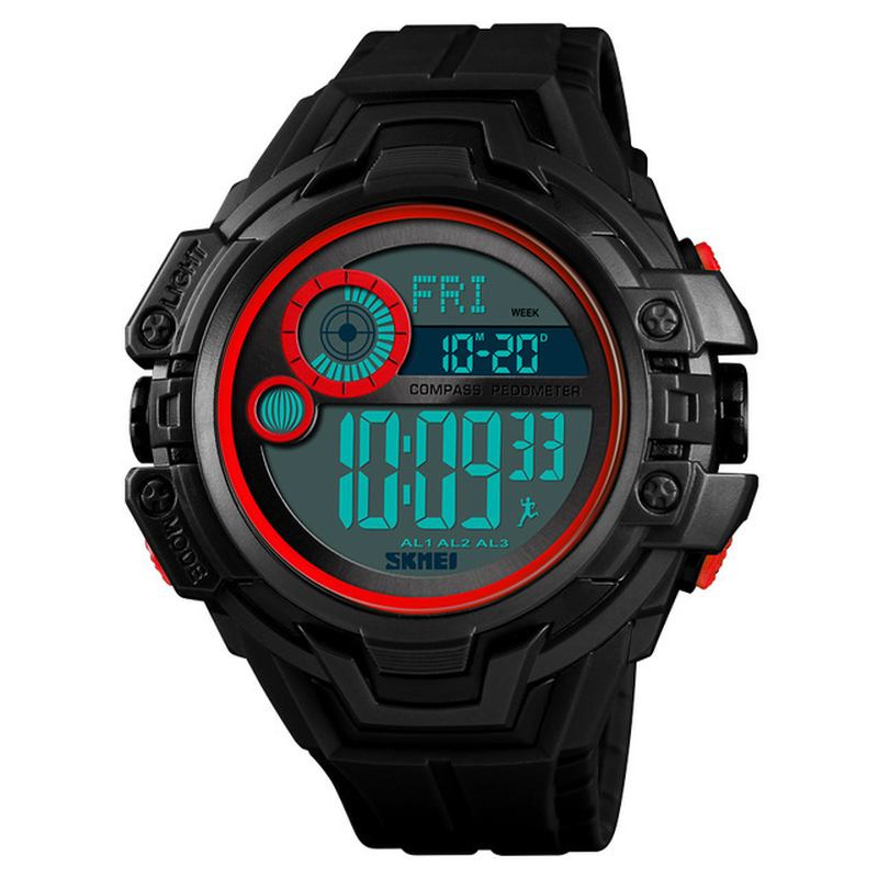 Kompass Kalorie Skritteller Chrono 5atm Outdoor Sports Herre Digital Watch