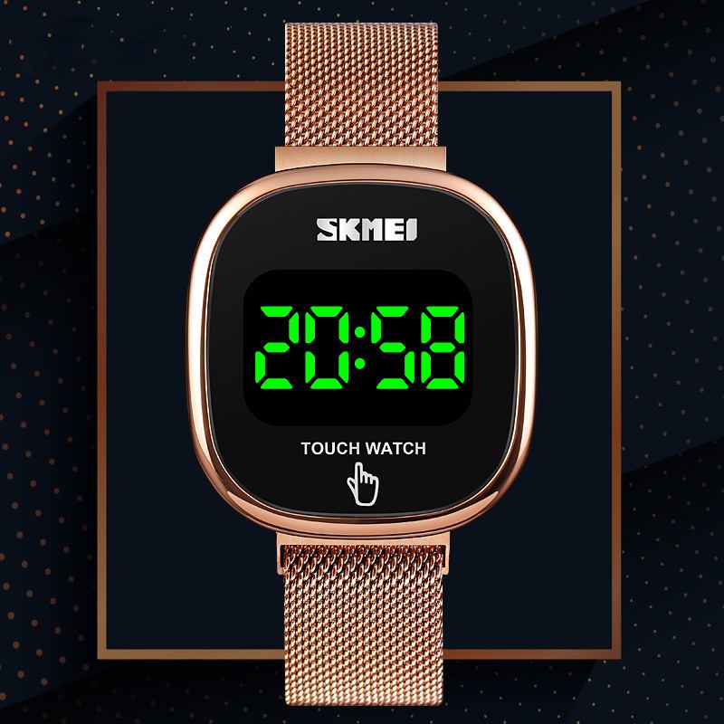 Mote Herre Klokke Dato Display Led Lys Vanntett Touch Key Digital Watch