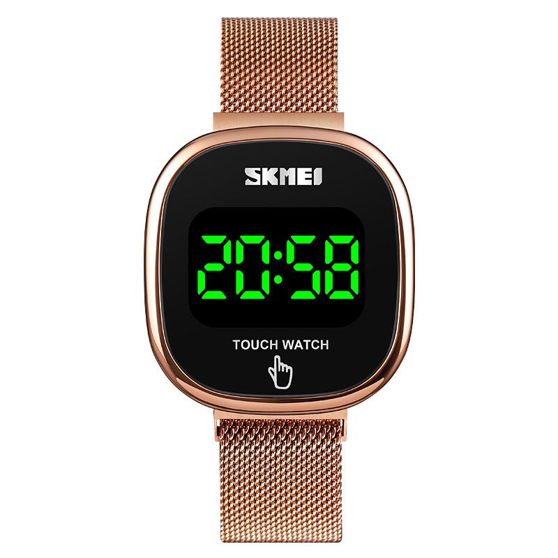 Mote Herre Klokke Dato Display Led Lys Vanntett Touch Key Digital Watch