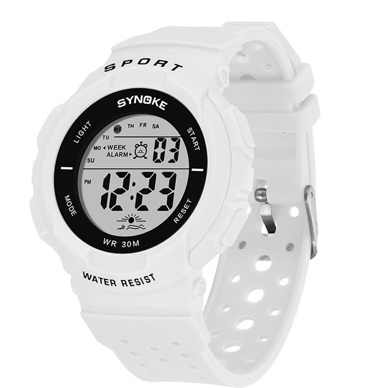 Moteklokke 3atm Vanntett El Light Multiple Function Colorful Led Sport Digital Watch