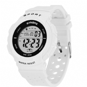 Moteklokke 3atm Vanntett El Light Multiple Function Colorful Led Sport Digital Watch