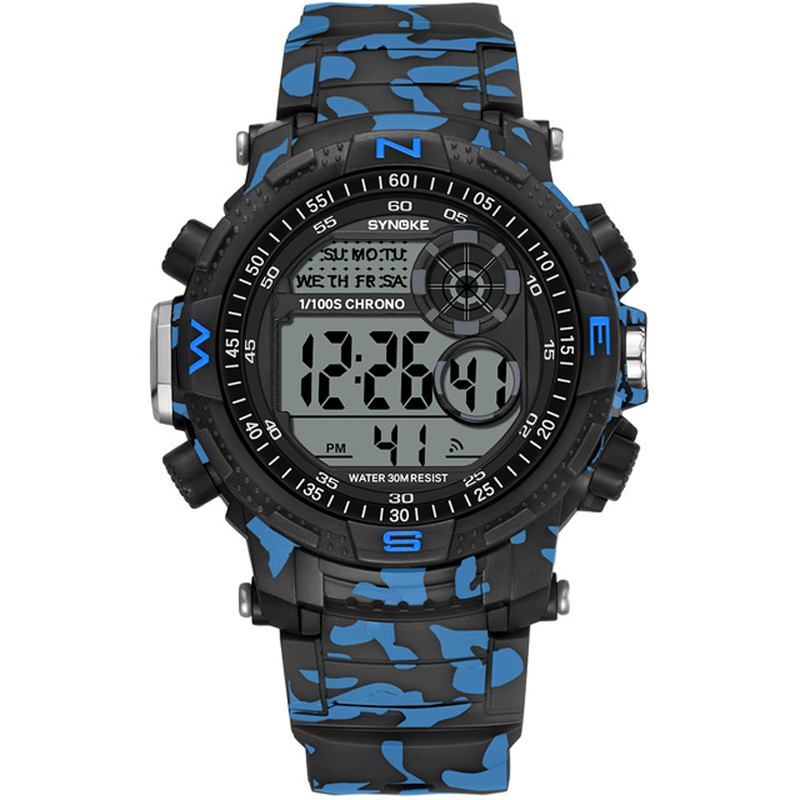 Sport Herreklokke Vanntett Lysende Dato Uke Skjerm Camouflage Outdoor Digital Watch