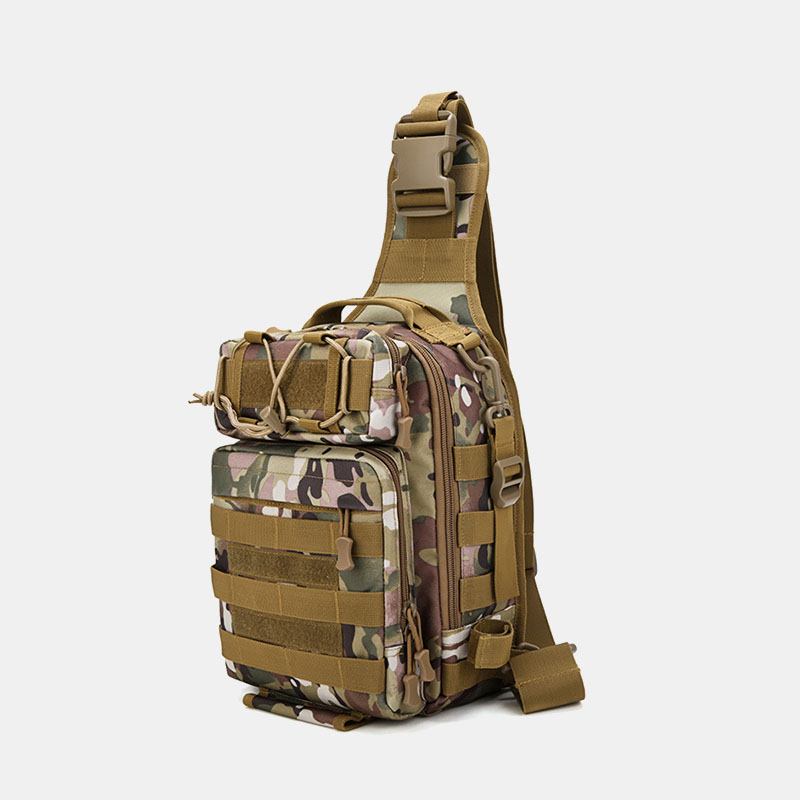 Herre Nylon Kamuflasje Stor Kapasitet Multi-carry Tactical Travel Outdoor Brystveske Skulderveske