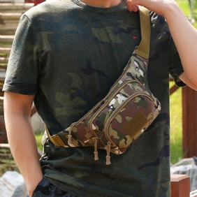 Herre Nylon Multi-carry Multi-pocket Outdoor Tactical Camouflage Riding Midjeveske Skulderveske Brystveske