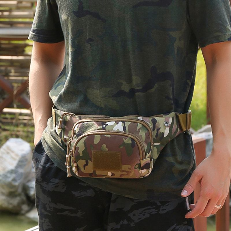 Herre Nylon Multi-carry Multi-pocket Outdoor Tactical Camouflage Riding Midjeveske Skulderveske Brystveske