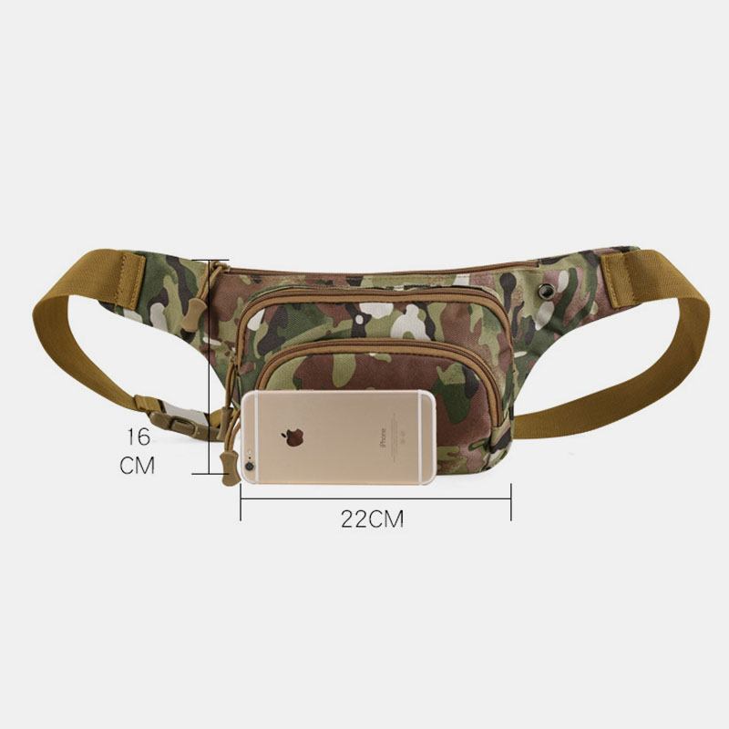 Herre Nylon Multi-carry Multi-pocket Outdoor Tactical Camouflage Riding Midjeveske Skulderveske Brystveske