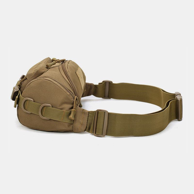 Menn Canvas Camouflage Outdoor Tactical Sport Riding Midjeveske Skulderveske Brystveske