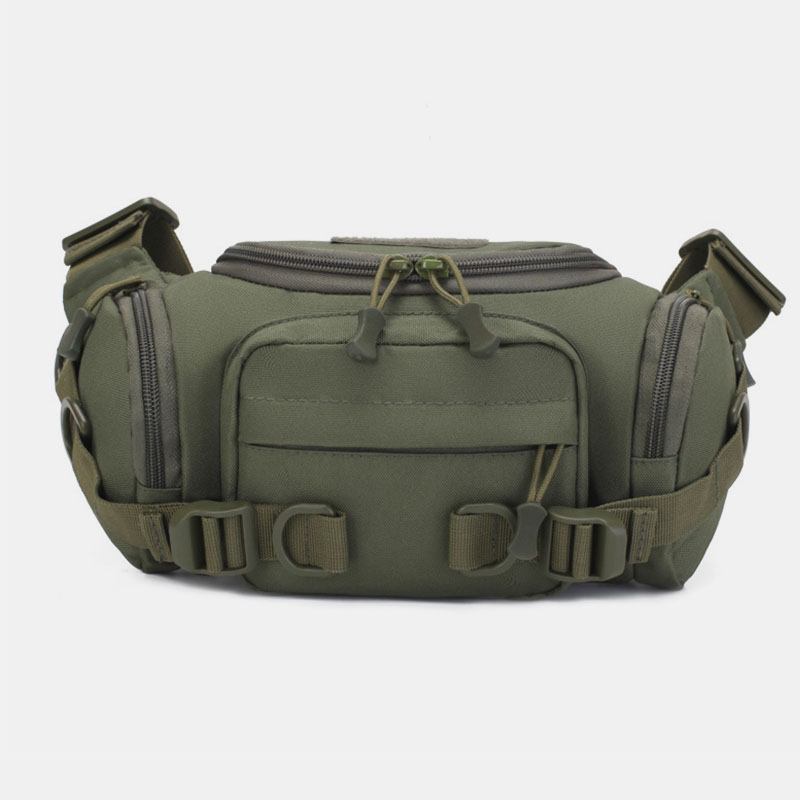 Menn Canvas Camouflage Outdoor Tactical Sport Riding Midjeveske Skulderveske Brystveske