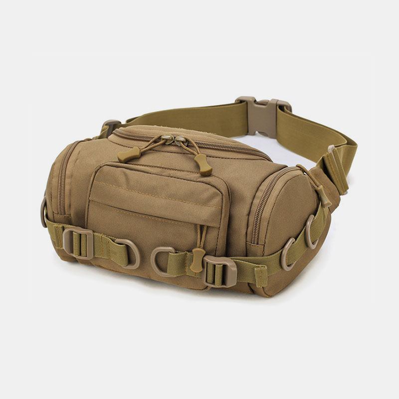 Menn Canvas Camouflage Outdoor Tactical Sport Riding Midjeveske Skulderveske Brystveske