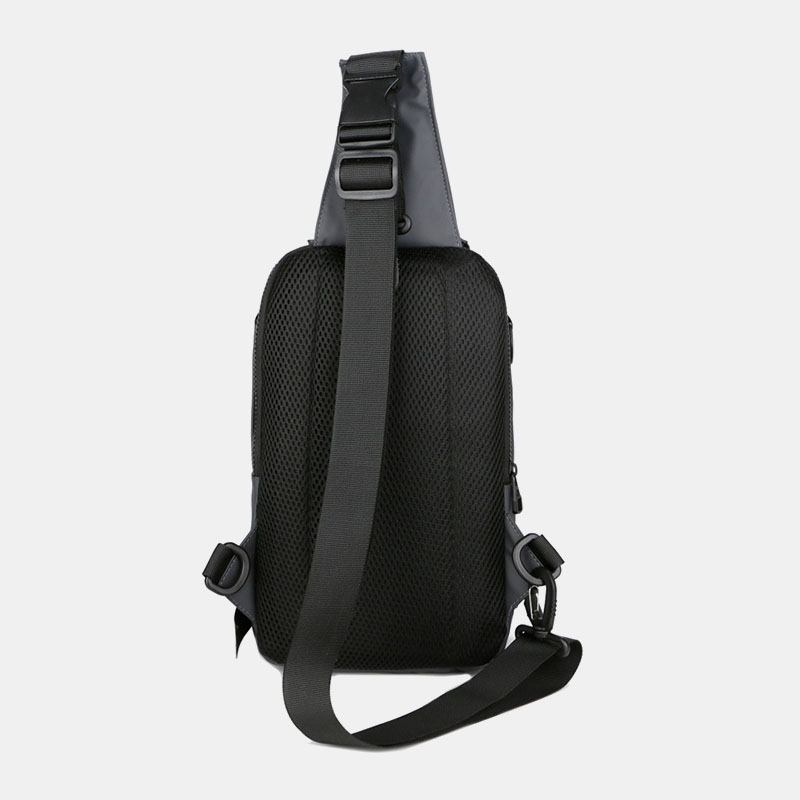 Menn Multi-layers Space Business Solid Skulderveske Crossbody Veske Brystveske Med Usb-lading