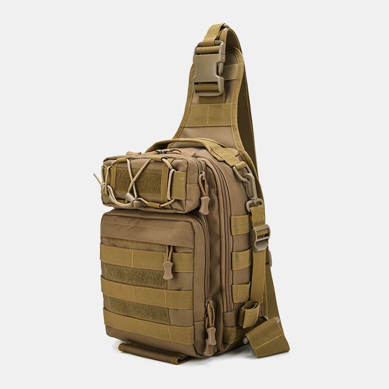 Menn Nylon Kamuflasje Multifunksjon Stor Kapasitet Utendørs Fiske Crossbody Bags Bryst Veske Tactical Bag