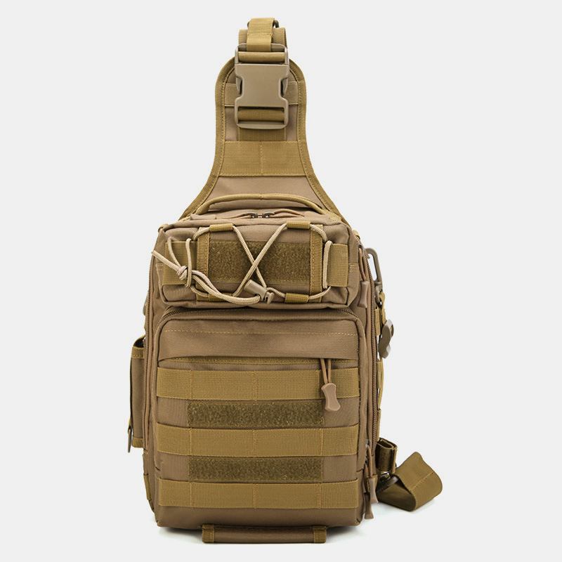 Menn Nylon Kamuflasje Multifunksjon Stor Kapasitet Utendørs Fiske Crossbody Bags Bryst Veske Tactical Bag