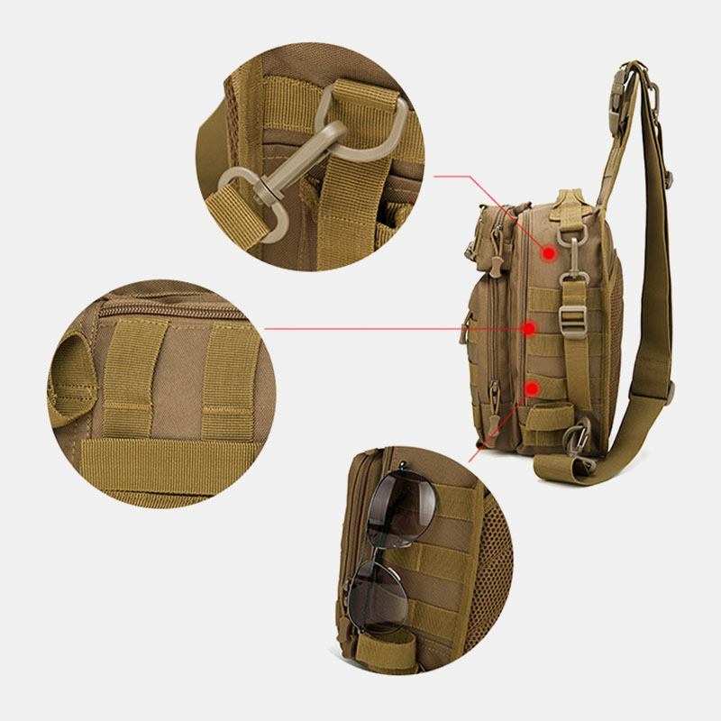 Menn Nylon Kamuflasje Multifunksjon Stor Kapasitet Utendørs Fiske Crossbody Bags Bryst Veske Tactical Bag