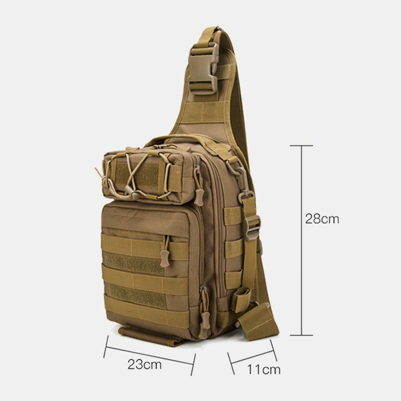 Menn Nylon Kamuflasje Multifunksjon Stor Kapasitet Utendørs Fiske Crossbody Bags Bryst Veske Tactical Bag