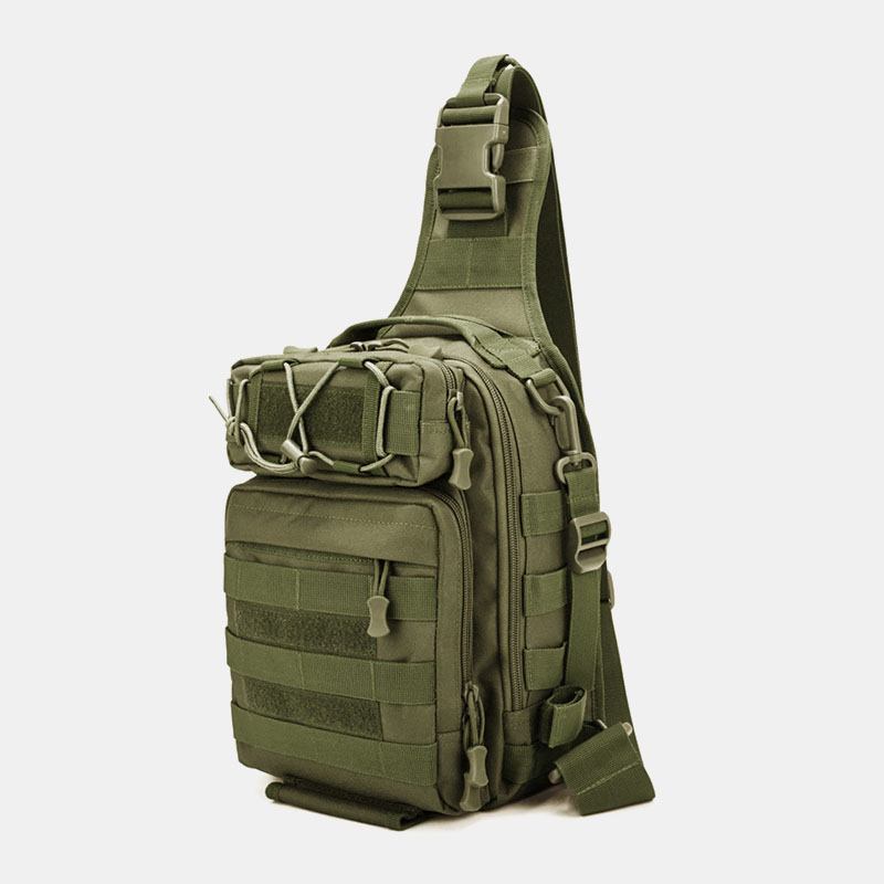 Menn Nylon Kamuflasje Multifunksjon Stor Kapasitet Utendørs Fiske Crossbody Bags Bryst Veske Tactical Bag