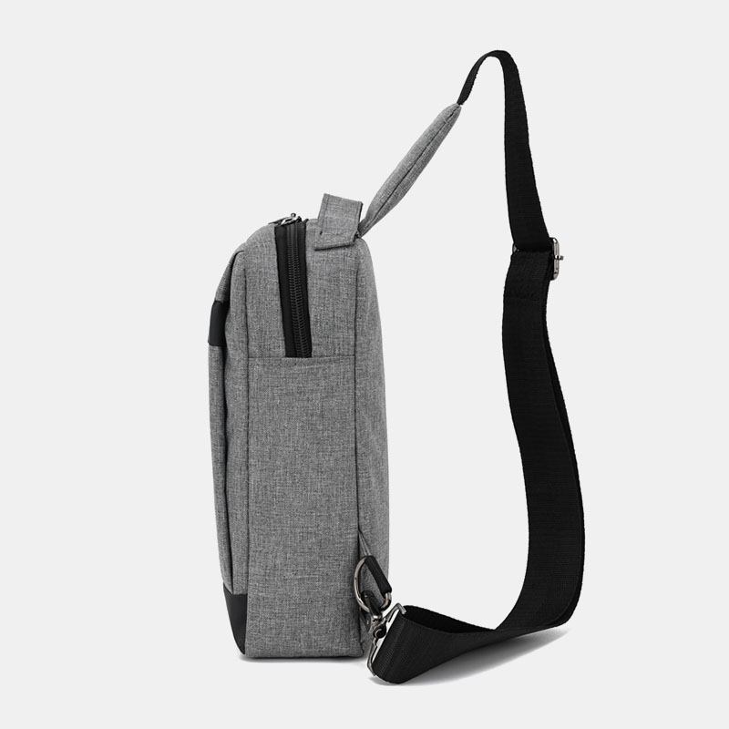 Menn Oxford Brystveske Med Stor Kapasitet Uformell Flerfunksjons Øretelefoner Hulldesign Crossbody-veske Skulderveske