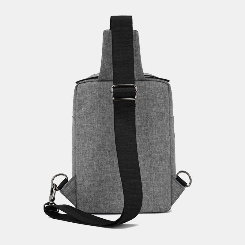 Menn Oxford Brystveske Med Stor Kapasitet Uformell Flerfunksjons Øretelefoner Hulldesign Crossbody-veske Skulderveske