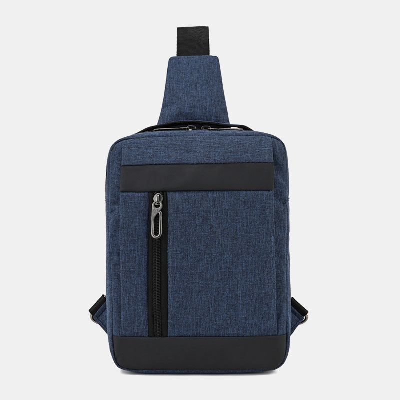 Menn Oxford Brystveske Med Stor Kapasitet Uformell Flerfunksjons Øretelefoner Hulldesign Crossbody-veske Skulderveske